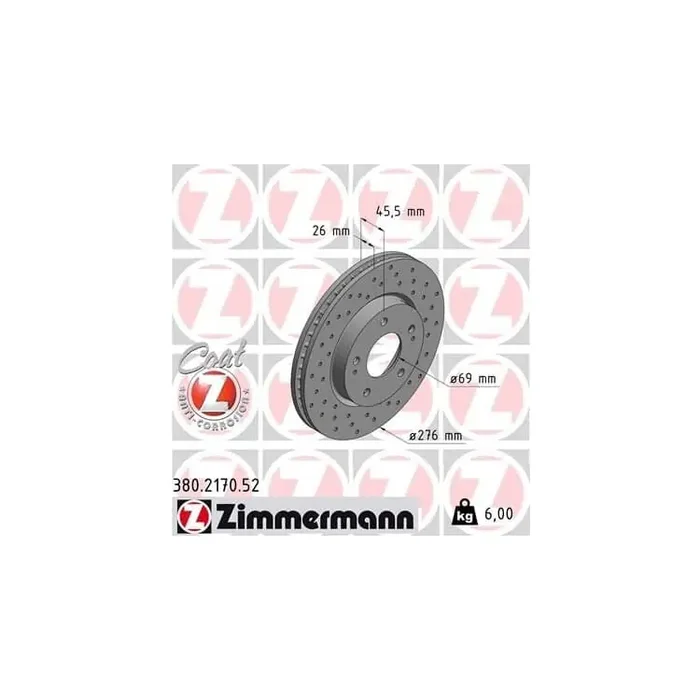 1 Zimmermann Sportbremsscheibe 380.2170.52 Mitsubishi Lancer Space