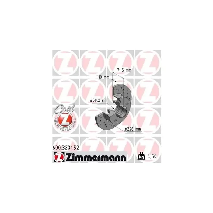 1 Zimmermann Sportbremsscheibe 600.3201.52 Seat Toledo VW Corrado Golf Passat Vento