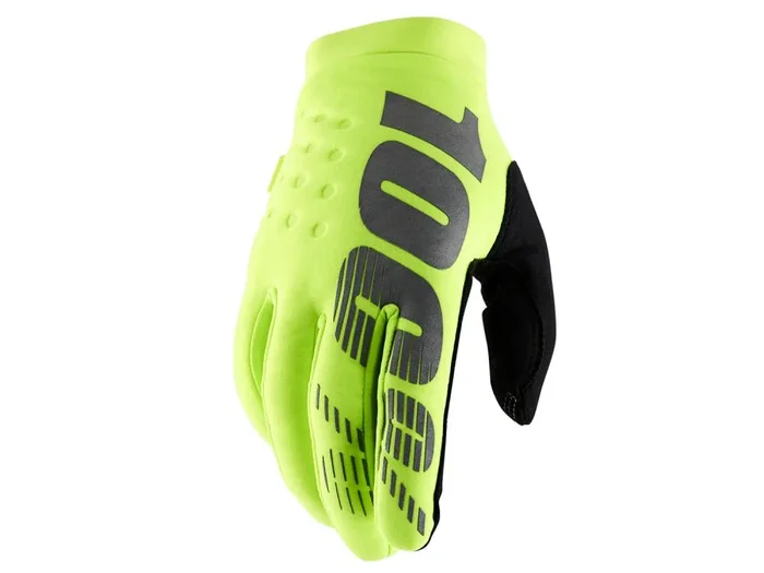 100% Brisker Youth Cold Weather Gloves fluo gelb S