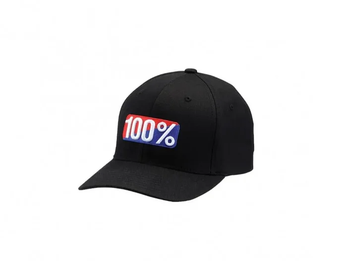 100% Classic X-Fit flexfit hat schwarz L/XL