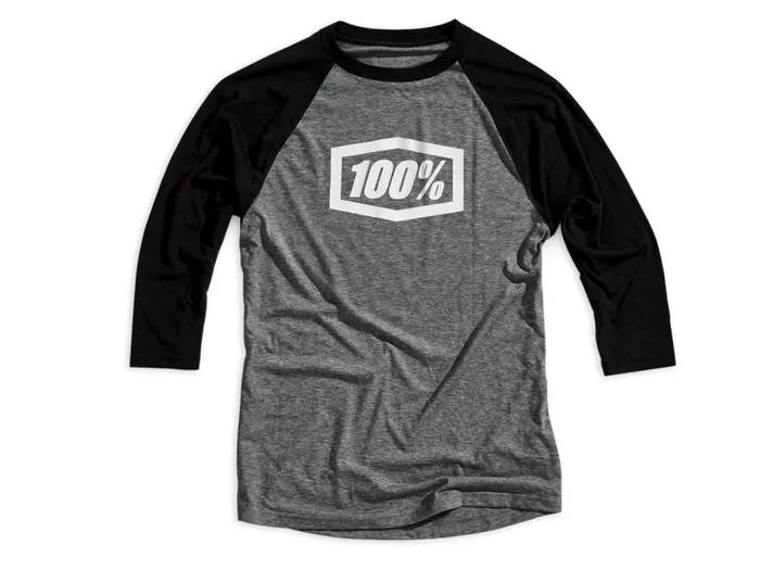 100% Essential 3/4 Tech Tee grau schwarz S