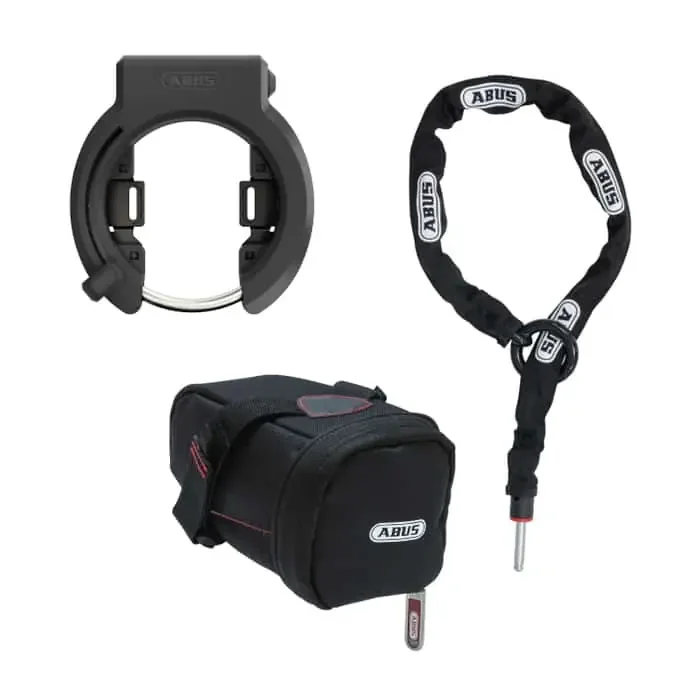 Abus Granit XPlus 6950M NR BK AM Rahmenschloss + ACH 6KS/130 Kette + ST 5950 Satteltasche