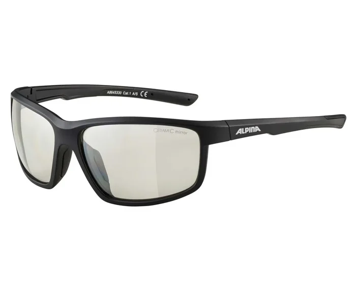 Alpina Defey Sportbrille | black matt ceramic mirror clear