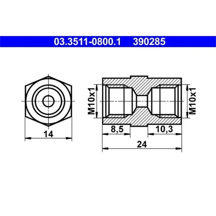 ATE Adapter für Bremsleitung 14mm