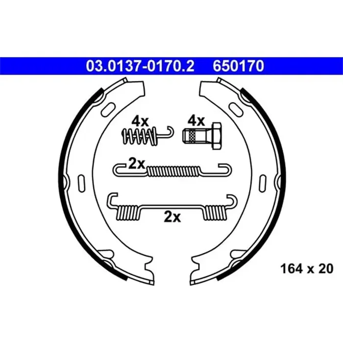 ATE Bremsbacken hinten 03.0137-0170.2 Mercedes