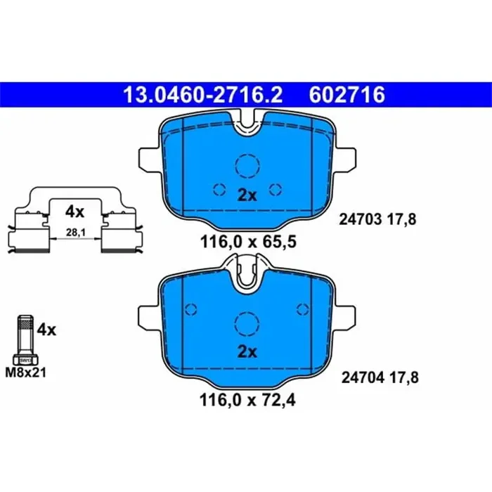 ATE Bremsbeläge hinten BMW 5er F10 6er F13