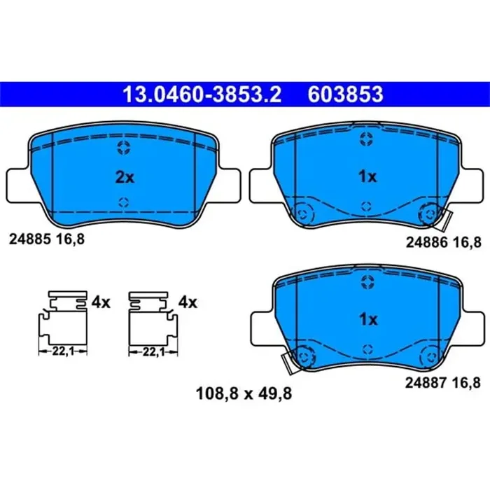 ATE Bremsbeläge hinten Toyota Avensis Kombi T27