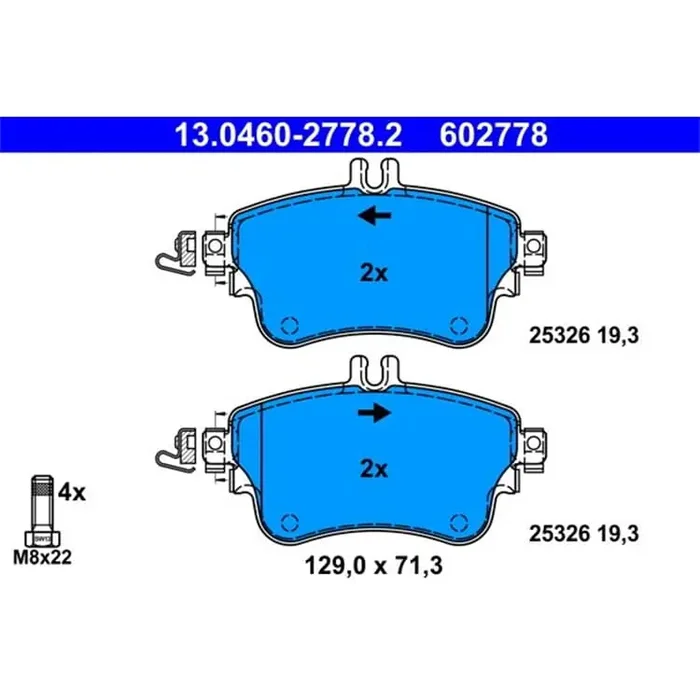 ATE Bremsbeläge vorne Mercedes A-Klasse W176 B-Klasse W246 W242