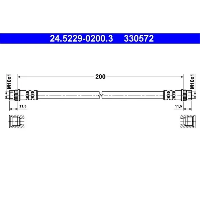 ATE Bremsschlauch hinten Nissan Opel Peugeot Renault