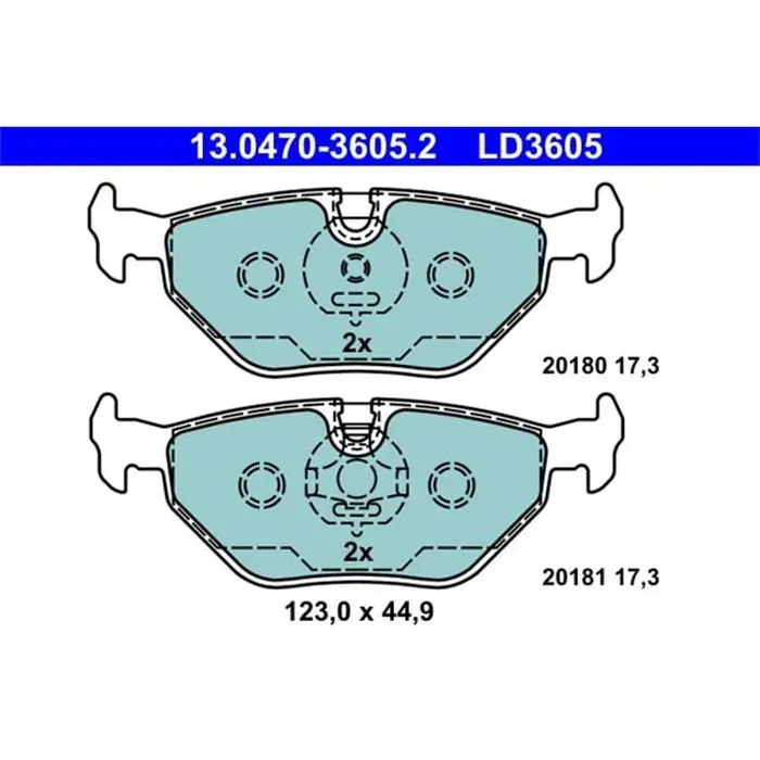 ATE Ceramic Bremsbeläge hinten BMW 3 Z1 Z3 Z4 MG Mg Rover 75 Saab 9-5