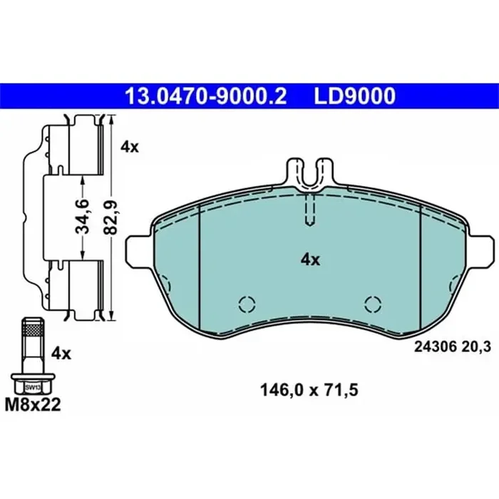 ATE Ceramic Bremsbeläge vorne Mercedes C-Klasse E-Klasse W212 S212