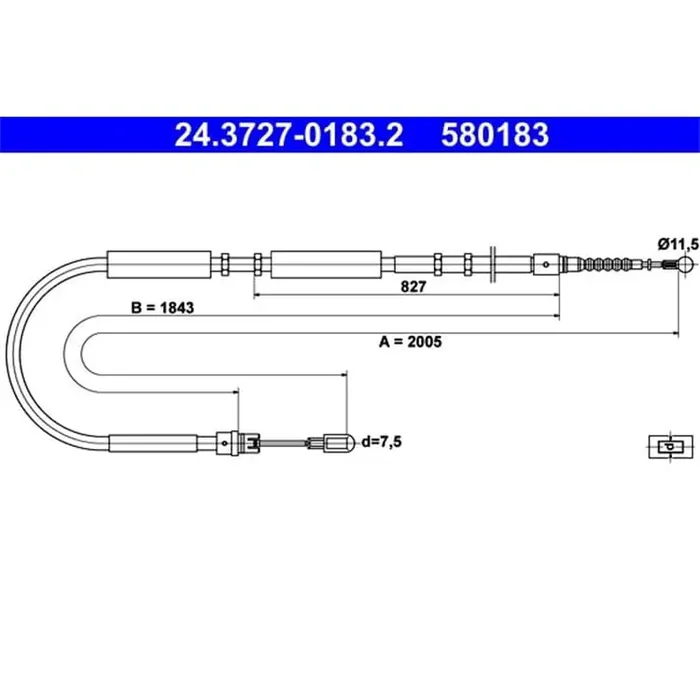 ATE Handbremsseil hinten rechts Audi A4 8E