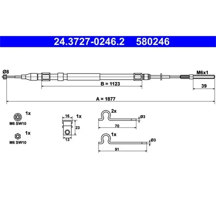 ATE Handbremsseil hinten rechts BMW 5er E39