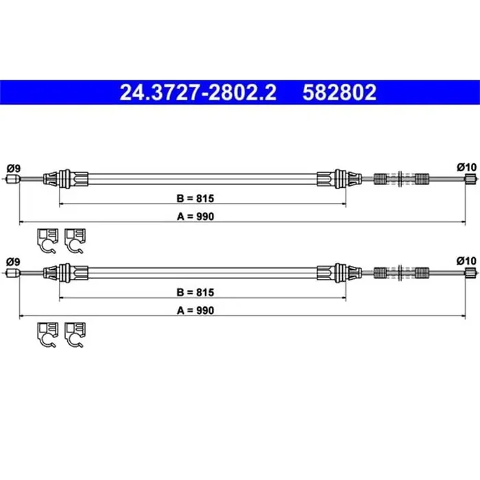 ATE Handbremsseil hinten Smart Cabrio City-Coupe Crossblade Fortwo
