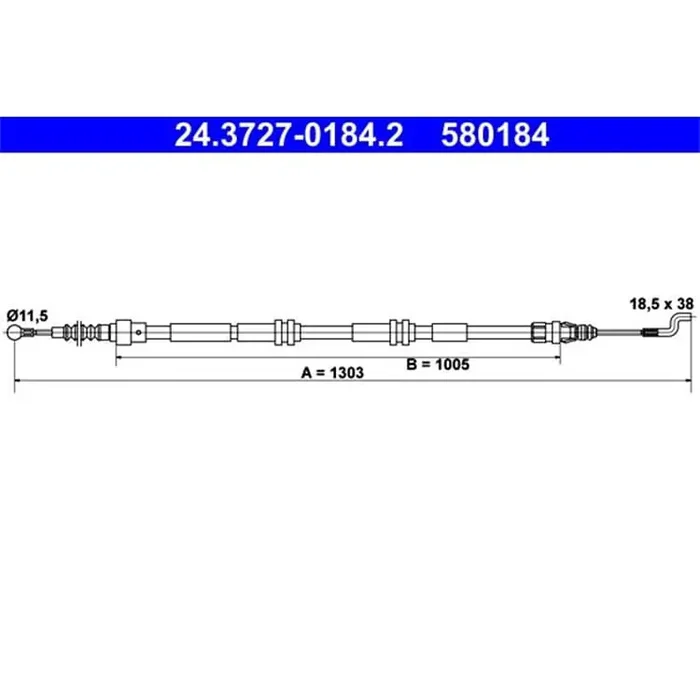 ATE Handbremsseil hinten VW Multivan Transporter T5