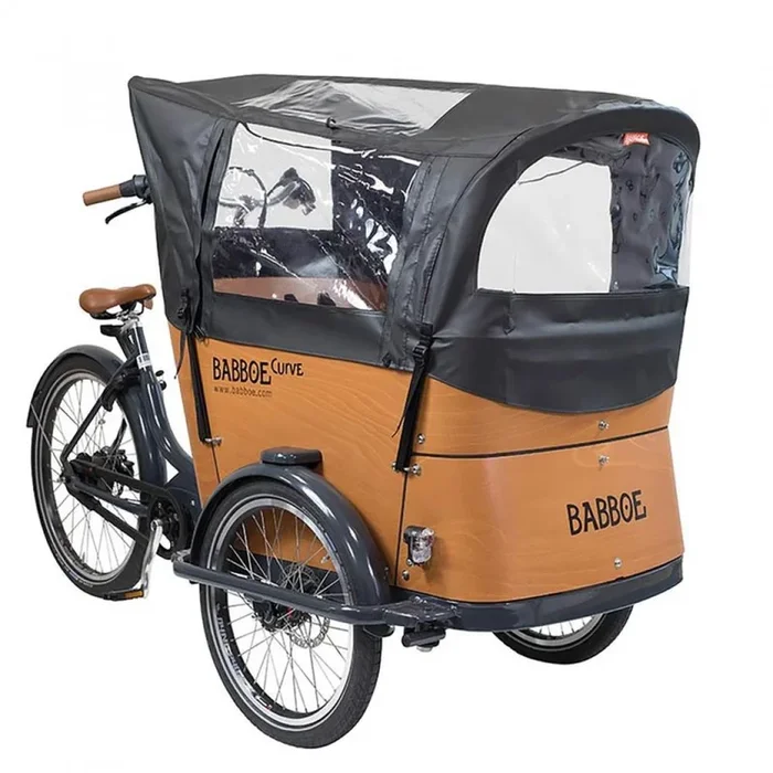 Babboe Regenverdeck schwarz für Curve PVC