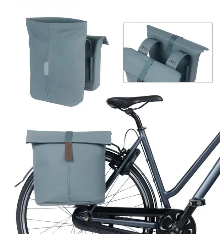 Basil Doppelpacktasche City graphite blue 12x29x30 cm 28 bis 32l