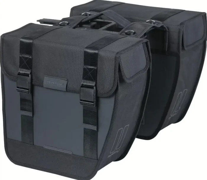 Basil Doppeltasche Tour Waterproof MIK 2.0 28 L – wasserdichte Fahrrad-Gepäckträgertasche, schwarz