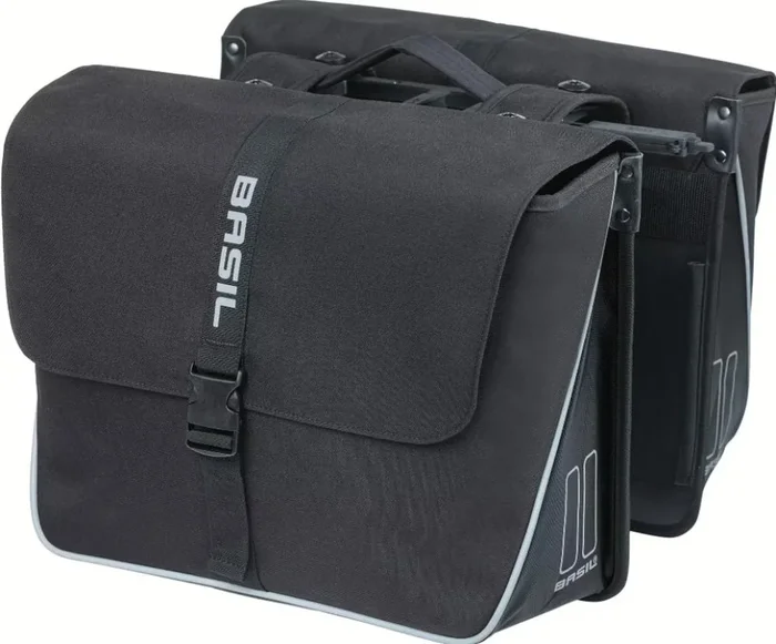 Basil Forte Doppeltasche 55L schwarz – MIK System, wasserabweisend, stabile Trägerplatten
