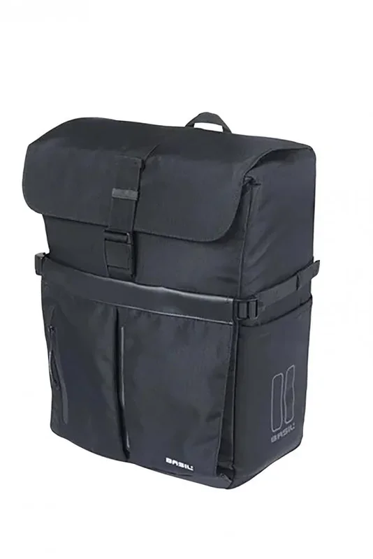 Basil Move Einzelpacktasche MIK Hooks 15 Liter – wasserabweisende Gepäckträgertasche mit Laptopfach, Helmfach & Reflektor