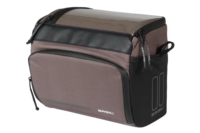 Basil Move Lenkertasche KF 7-8 Liter – braun, wasserabweisend mit Smartphone-Fach & Adapterplatte