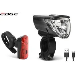 Beleuchtungsset Edge Razor 60 Lux – inkl. Bremslichtfunktion – StVZO Zulassung – USB Aufladbar