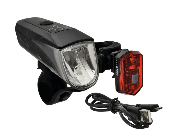 Büchel Beleuchtungsset BLC 710 – LED Front- und Rückleuchte, 70/30/15 Lux, USB