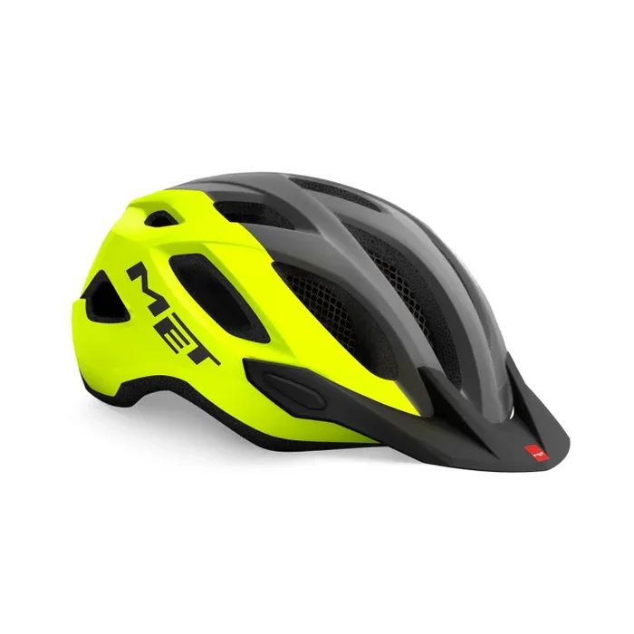 Casco Met Crossover – Yellow Fluo/Grigio Opaco