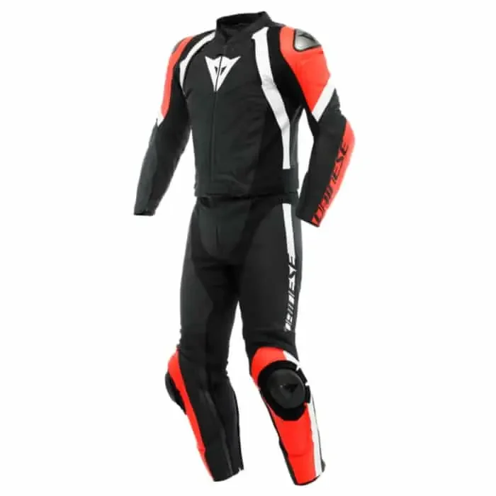 Dainese Avro Lederkombi 2tlg. Herren schwarz-rot-weiß 48