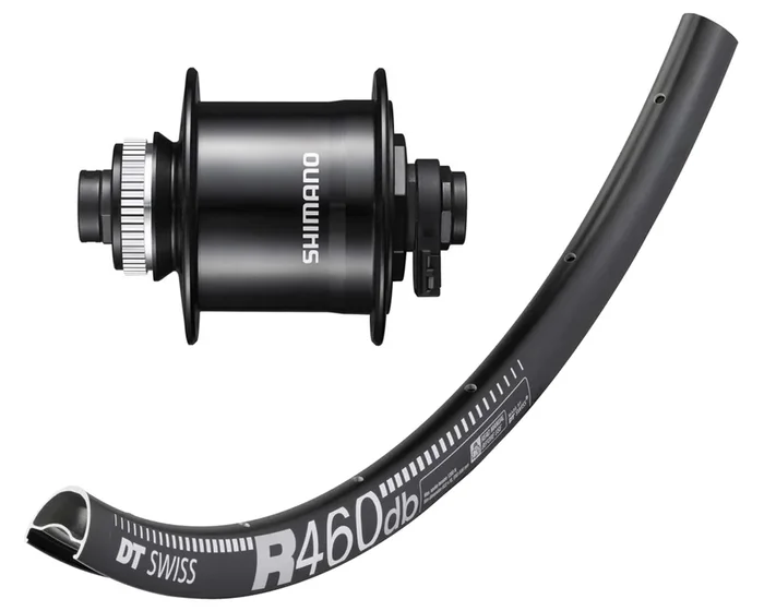 DT Swiss Vorderrad mit Nabendynamo für Gravelbikes Disc | schwarz