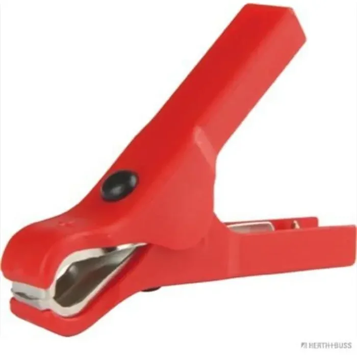 Elparts Batterieladezange bis 40A rot Stahlblech Steckanschluss vernickelt