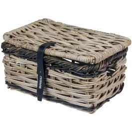 Fahrradkorb Basil Dijon S mit Deckel 27 x 39 x 21 cm – Grau/Schwarz