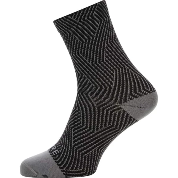 Gore C3 Mid Optiline Fahrrad Socken schwarz/grau S (35-37)