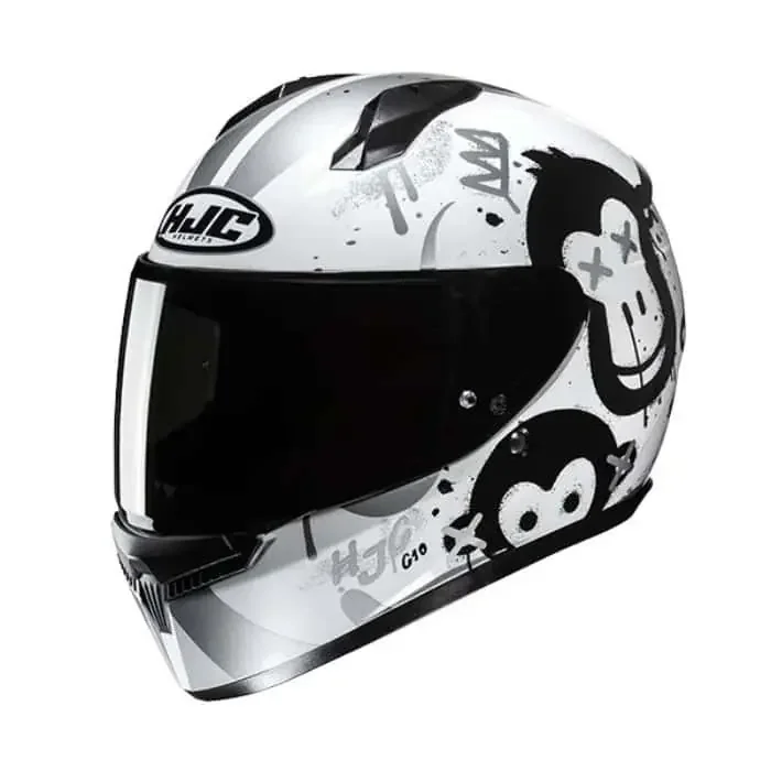 HJC C10 Geti Motorradhelm Kinder weiß-schwarz XXXS