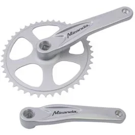 Kettenradgarnitur 44Z Miranda Alfa 1 für 3/32″ Kette – mit 170mm Kurbel – Silber