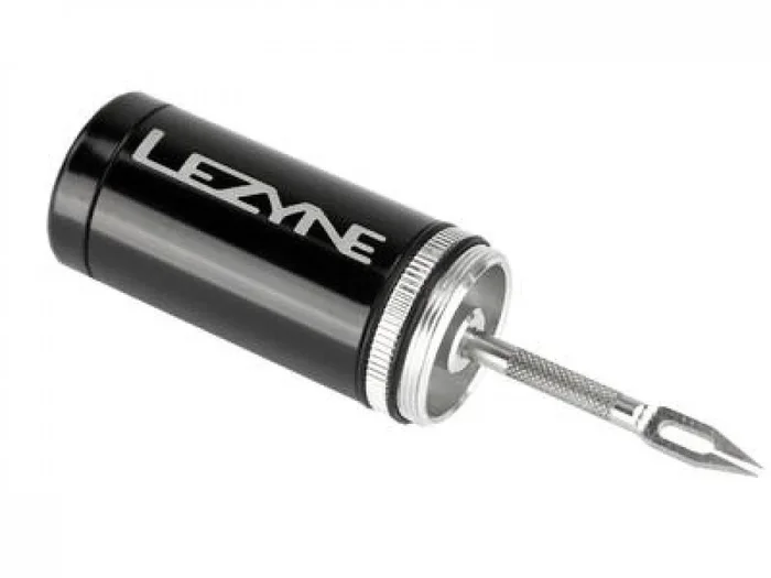 LEZYNE, Flickzeug, Tubeless Kit, schwarz, Werkzeug zur Reifenreparatur, Inkl. 5 Gummistreifen, Material Aluminium