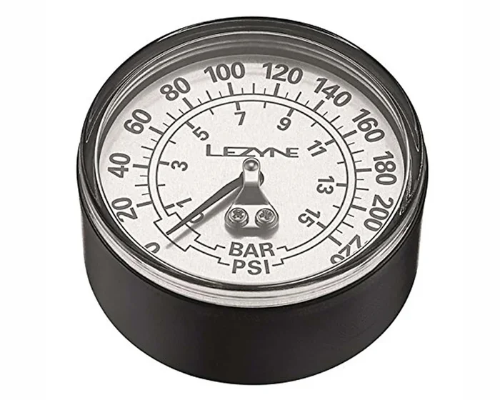 Lezyne Manometer 2,5 Zoll 220PSI für alle Floor Pumpen | schwarz-silber