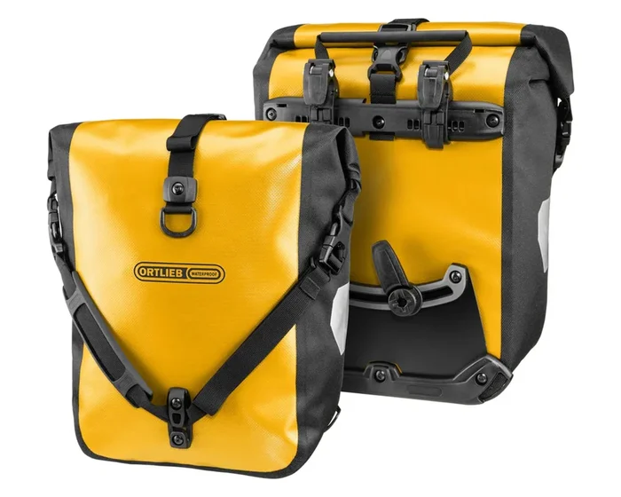 Ortlieb Sport-Roller QL2.1 – 2×14,5 Liter wasserdichte Fahrradtaschen (Paar) | sun yellow-black