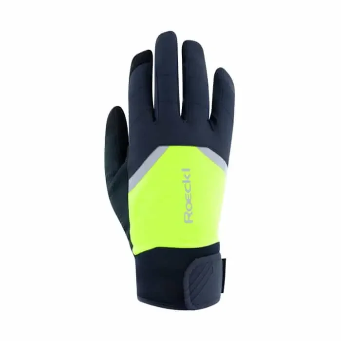 Roeckl Rienz GTX wasserdichte Fahrradhandschuhe lang schwarz-neon 9