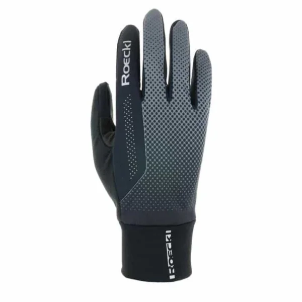 Roeckl Rimbach winddichte Fahrradhandschuhe lang grau-schwarz 8