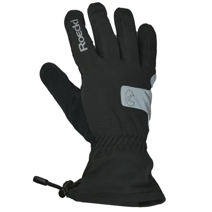 Roeckl Windstopper Winter Fahrradhandschuhe schwarz reflektierend 10