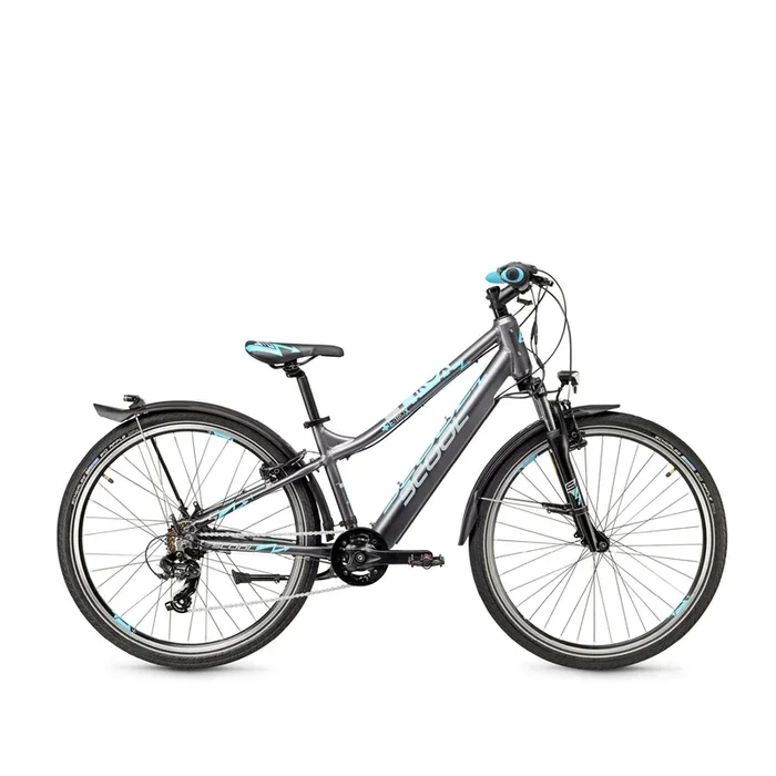 S’COOL Junior Bikes E-Kinderfahrrad e-troX 26 Zoll 7-Gang Grey/blue