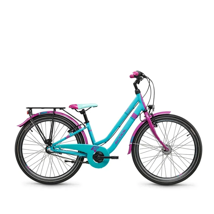 S’COOL Junior Bikes Kinderfahrrad | chiX twin 24 Zoll 3-Gang Ocean/Pink
