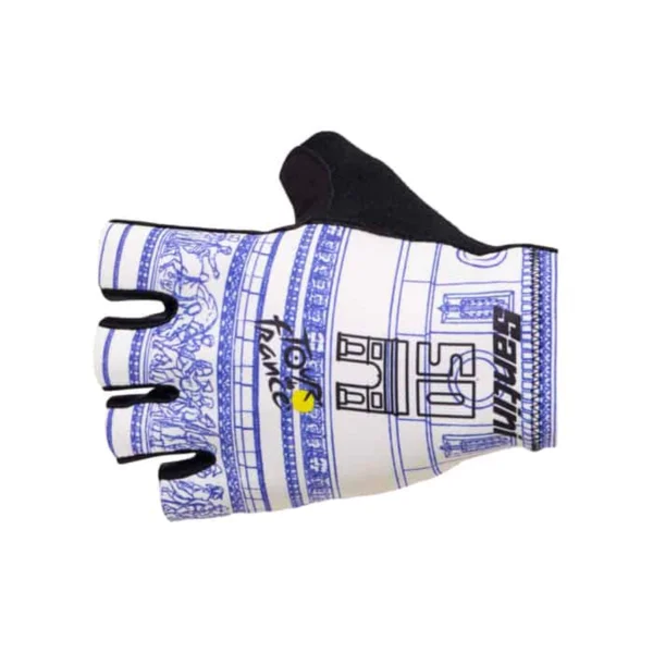 Santini Arc de Triomphe Tour de France Fahrradhandschuhe kurz print XL