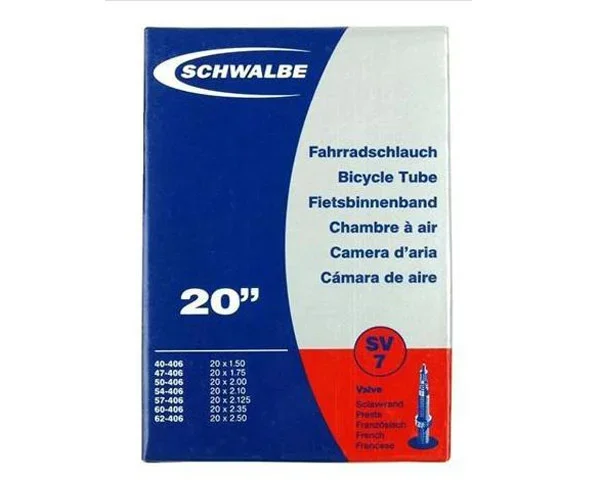 Schwalbe Schlauch 20 Zoll SV 7 – 20×1.50/2.50 Zoll 40/62-406 – 40 mm Sclaverandventil