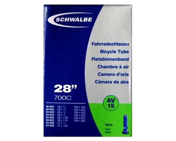Schwalbe Schlauch 27.5/28 Zoll AV 15 – 27/28×3/4-1 1/8 Zoll 18/28-622/630 – 40 mm Autoventil