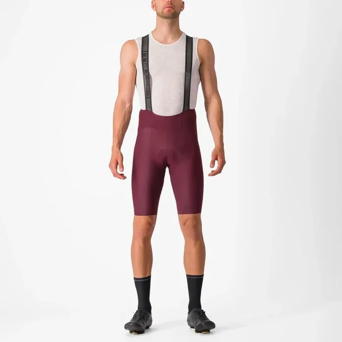 Short salopettes Castelli Espresso bibshort – Deep burgundy