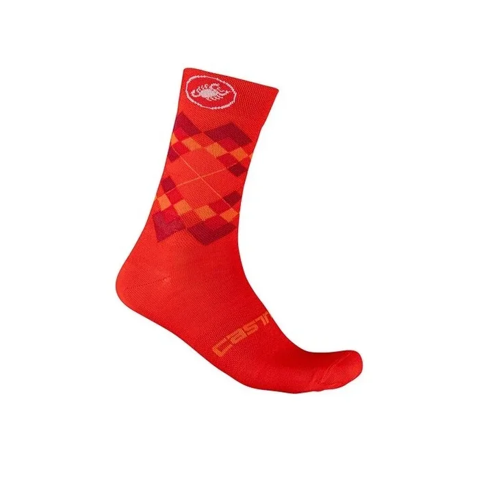 Socks Castelli Rombo 18 – Fiery Red/Bordeaux/Orange