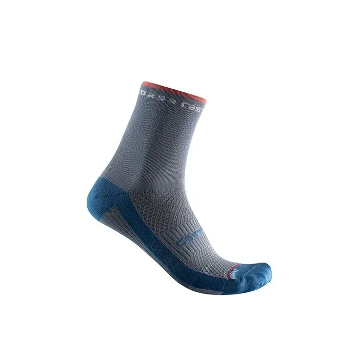 Socks Castelli Woman Red Race 11 Sock Light Steel Blue/Brillant Pink
