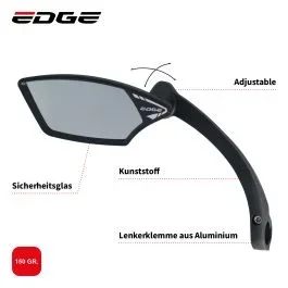 Spiegel Edge E-Fahrrad Luxe mit Klemme – Montage auf Links